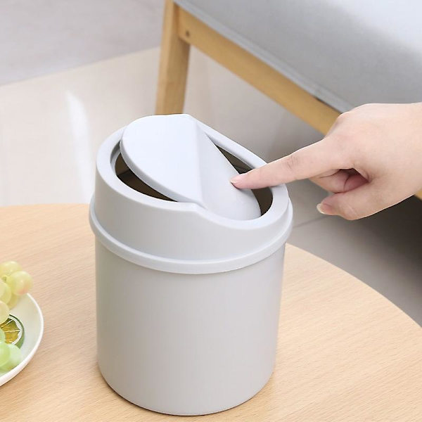 Økonomisk svinglokk søppelbøtte Mini bord søppelbøtte Kreativ mote skrivebord søppelbøtte bøtte Mini rist-lokk små søppelbøtter med plastlokk Stue