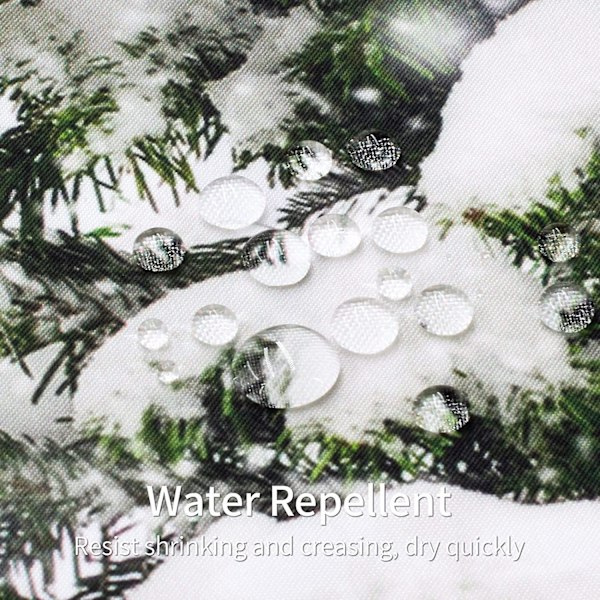 Jul Duschdraperi Set, Lämplig för Vinter Skog Snö Kul Festival Badrumsdekoration, Jul Gran Naturlig Scen Heminredning, 72×72