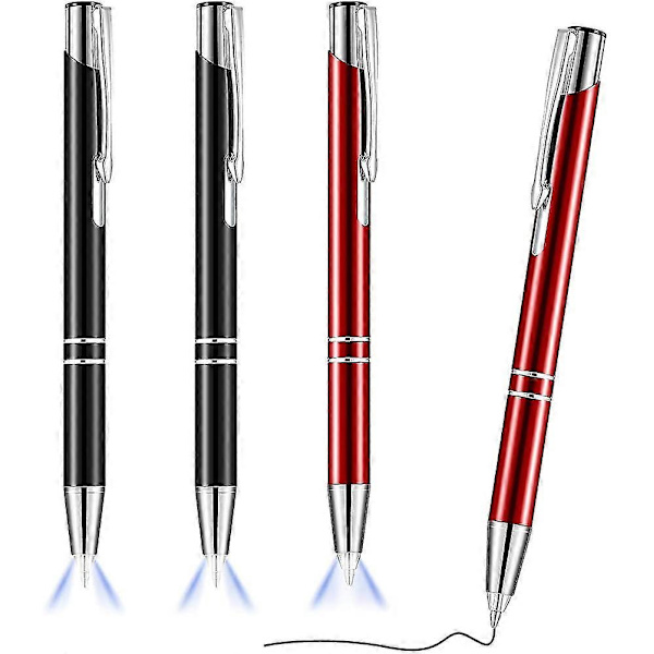 4 st Luminous Tip Pen Kulspetspenna Med Led Ljus Penna Med Led Ficklampa