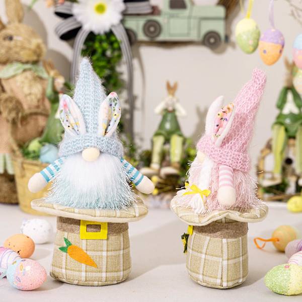 Påsklös Gnomen Kanin Dockhatt Bas Bunny Gnomen Dock Ornament Vår Påskfest Heminredning (Män)