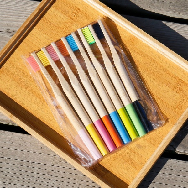 Set of 8pcs Biodegradable Bamboo Toothbrushes (Random Colors)