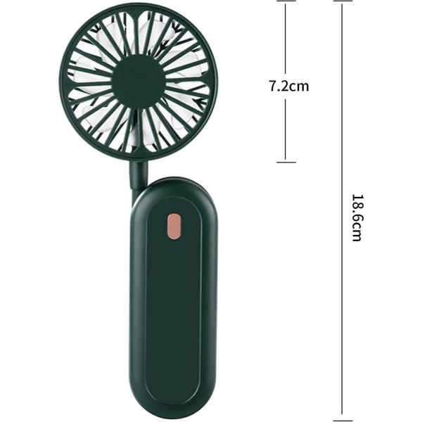 Mini hopfällbar fläktficka fläkt Uppladdningsbar bärbar nackfläkt USB Tyst elektrisk 3-hastighets justerbar Lämplig för kontorsresor i sovrummet Utomhussport