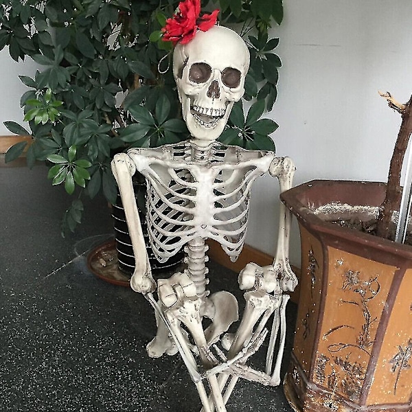90 cm Full Size Poserbar Menneskelig Rekvisittskjelett Fest Spøkelseshus Dekorasjoner Halloween (90CM)