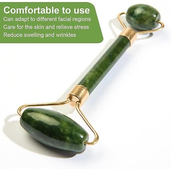 Jade Gua Sha, ansiktsmassage, naturlig jade, ansikts-Gua Sha, Gua Sha och jaderoller, ansiktsroller, verktyg för ansikte, ögon och nacke