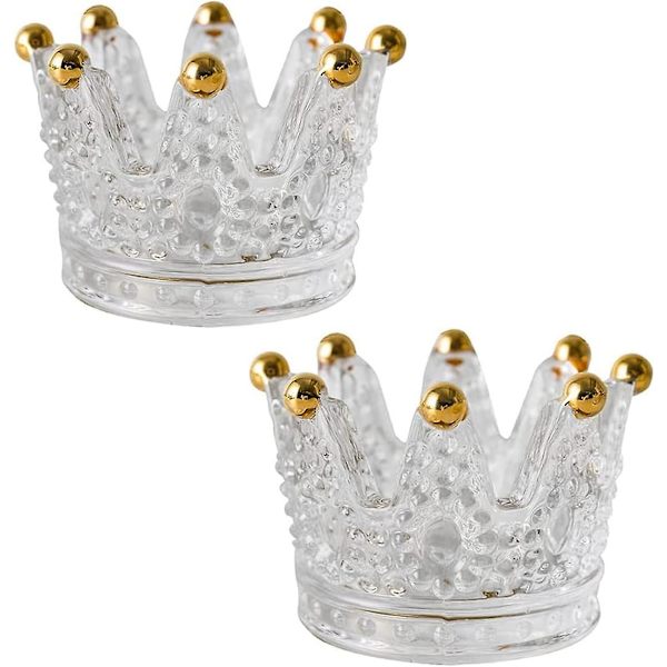 Crown Glass Askfat Dekorativt Glas Askfat, Vacker & Praktisk Bordsskiva Askfat Transparent Handgjord Dekoration Bärbar för Cigaretter Cigarrer