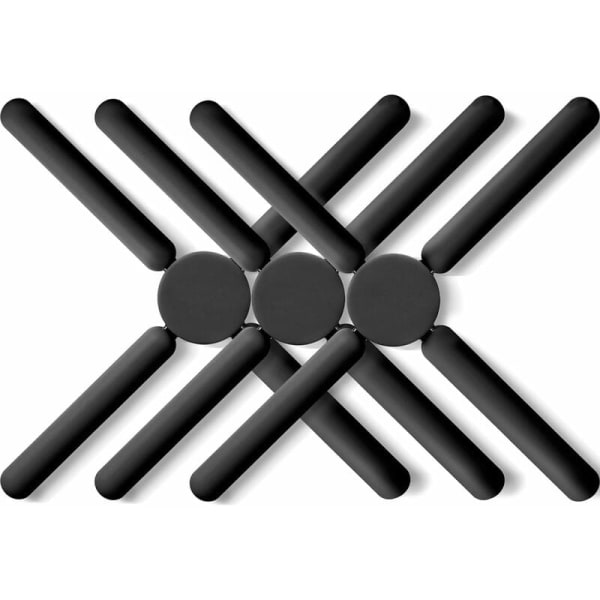 Vikbart silikonstativ Vikbart stativ Halkfritt Vikbart Cross Compact Design Silikongrythållare Expanderbar 3-pack (svart)