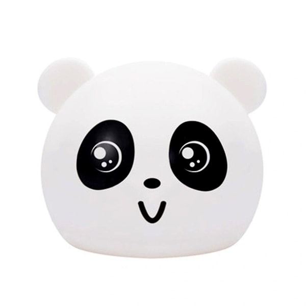 1 st Panda-lampa med 7 färger USB-laddningsbar sänglampa i silikon