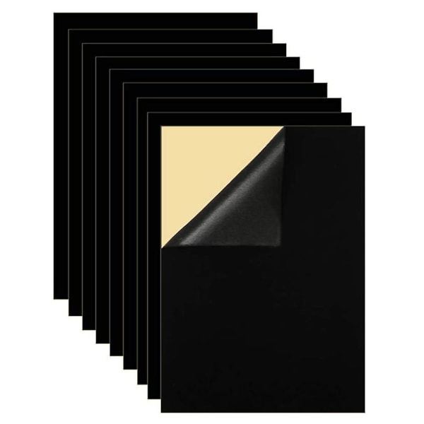 10 STK sorte selvklæbende filtark, blød fløjl klæbrig bagfilt til smykkeskrin og skuffeforing, kunst- og håndværksfremstilling (A4-størrelse)