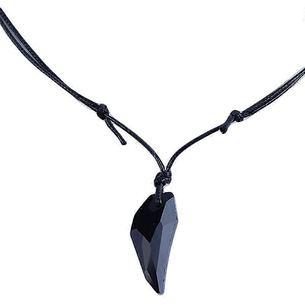 Österrikisk Kristallhalsband Vargtand Hänge Kedjor Långt Läder Herr Smycken Halsband Par Halsband Gåva Glas