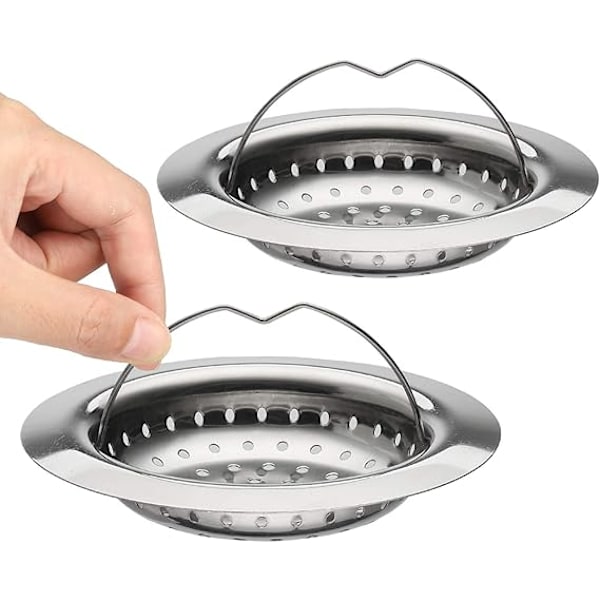 11cm Stainless Steel Kitchen Sink Strainer Drain Strainer with Handle, 2pcs