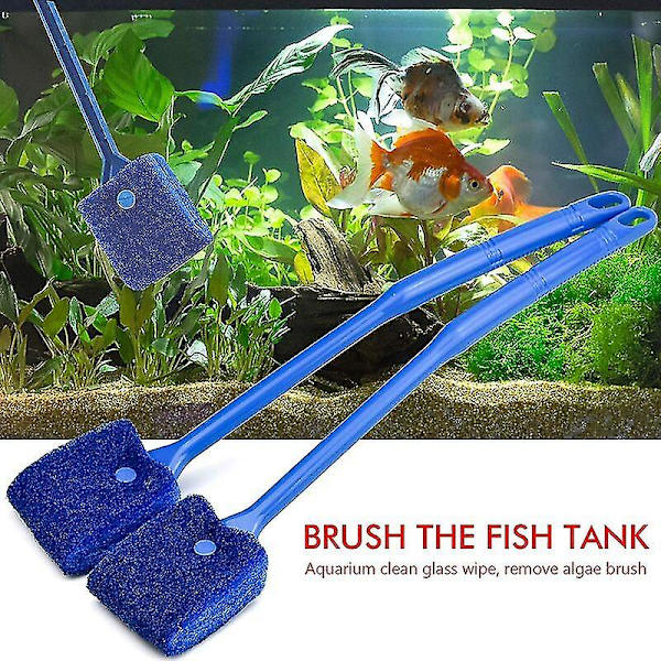 2 st svamp akvarium rengöringsborste 40cm dubbelsidig akvarium algskrapa akvarium glas rengöringstillbehör