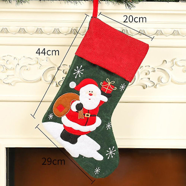 Linen Julenisse Broderte Julestrømper (snømann)