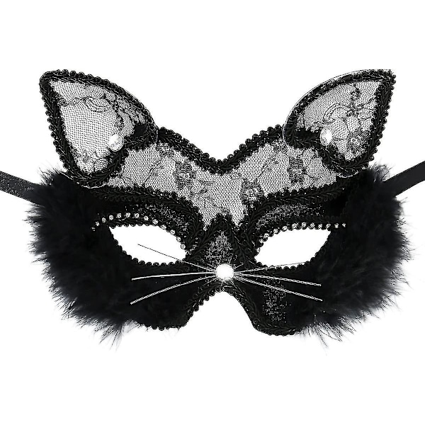 Sexy Lace Maskerademaske Kvinde Kattemaske Venetiansk Maske Til Fastelavnsfest Halloween Jul Karneval Gudinde