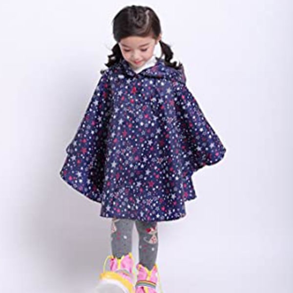 Letvægts regnponchojakke til børn Vandtæt regnfrakke til outwear (L）
