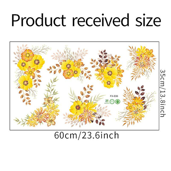 En uppsättning små gula blommor väggdekaler kreativa väggdekaler för vardagsrum barnrum kök kakel vuxen tonåring