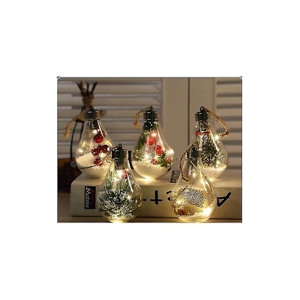 2 st Transparent Julkula Juldekoration Kreativ Simulerad Glödlampa Julgran D