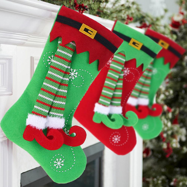 Julestrømpe hjemmepynt gaver, sjove elver mønster julegave sokker