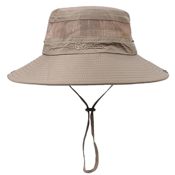 Sun Fashing hatt för män, 3,5" bred brätte kyler när den är våt Super bred brättad solhatt för fiske, vandring