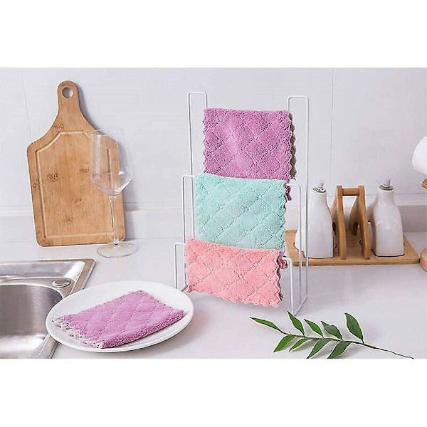 Mikrofiberkluter Rengjøringsklut for Bil Kjøkken Oppvask Baderom Flerfarget Blandingsfarger 25x25cm - 5stk