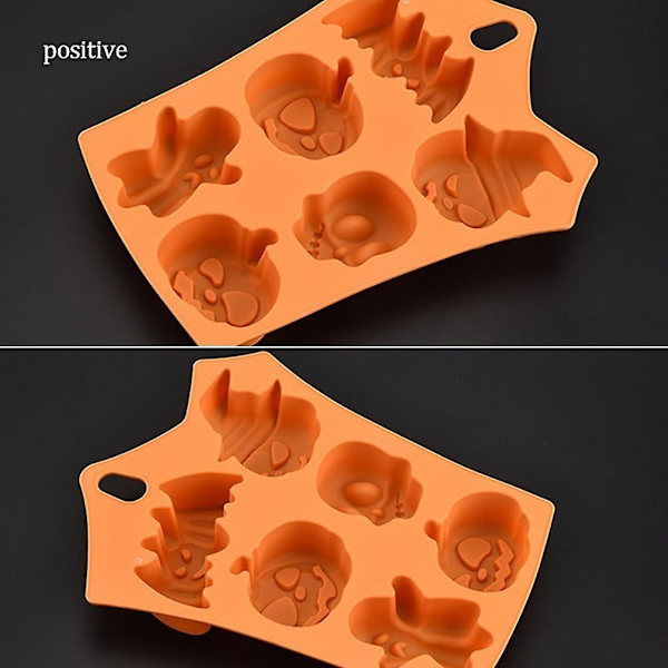 Rolig Bat Pumpa Silikonform för Tårta Halloweenfest Fondant Godis Dekoration Form