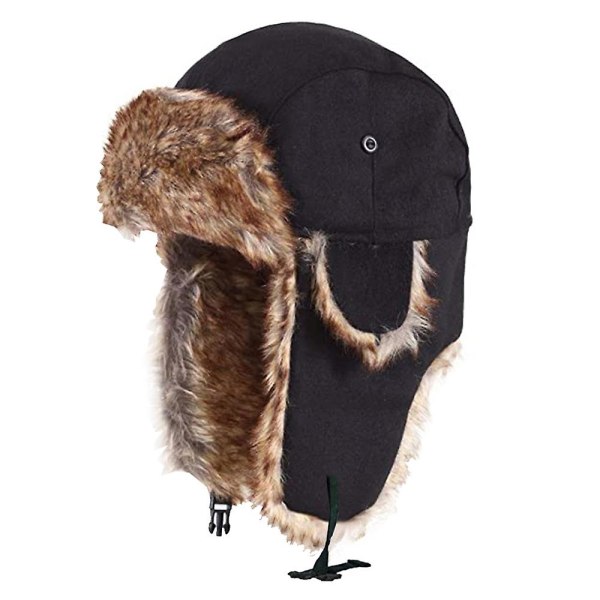Unisex Winter Trooper -hatut, kylmän sään Snow Gear talvihattu, musta