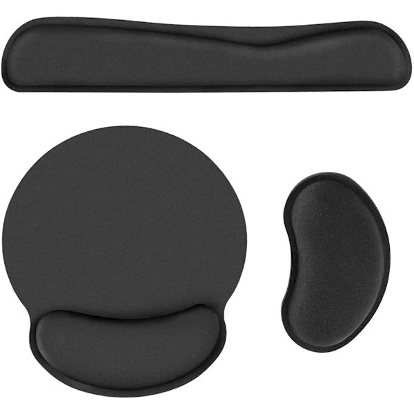 3-pack musmatta och tangentbordsunderlägg med handledsstöd, ergonomisk