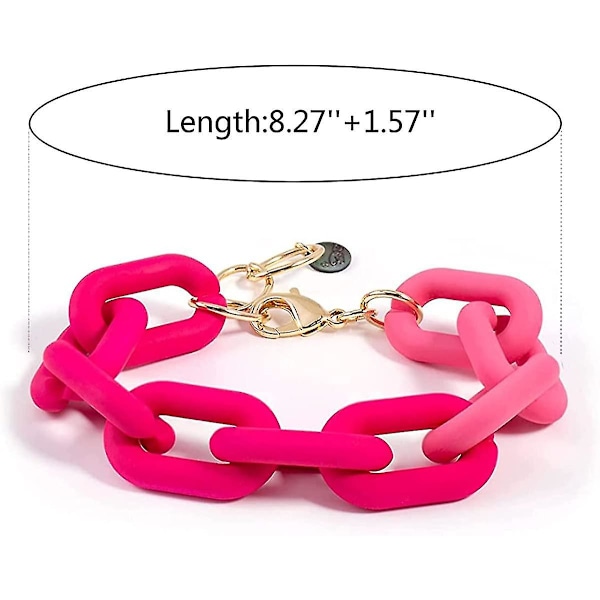 Sommerfarget Resin Lenkearmbånd Chunky Akryl Lenkearmbåndsett For Kvinner Jenter Y2k Smykker A 3pcs -