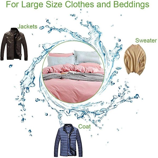 Nett klesvaskemaskin Vaskesekker 90x110cm XXL Stor Størrelse Mesh Vask Net Vaskesekk med Glidelås for Kjole Frakk Sengetøy Teppe Laken, Pakke o