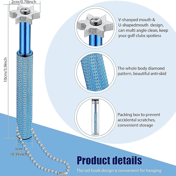 Tilbaketrekkende golfbørste og rille-skarpere, omrillingverktøy og rengjøringsmiddel for alle golfjern, pitching, sand, lob, approach-wedger, utility-klubber (1 sett)