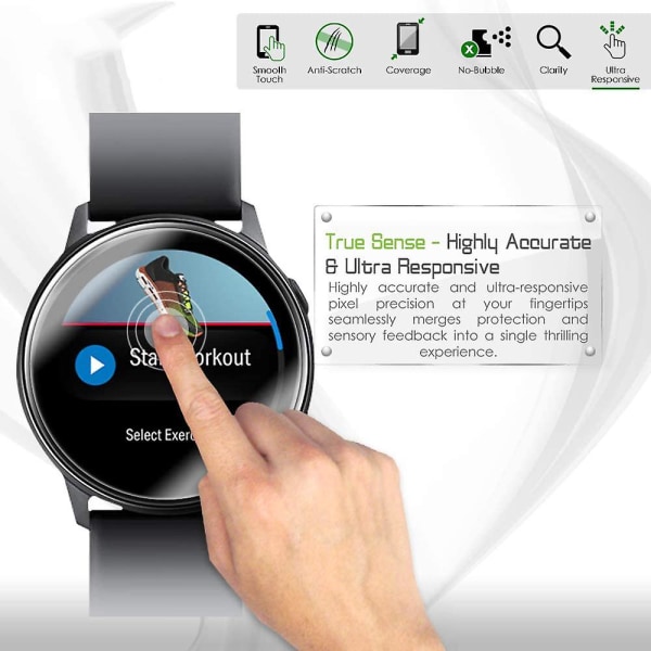 Skærmbeskytter kompatibel med Samsung Galaxy Watch Active2 (44 mm, 2019) (6-pak) Anti-boble klar film