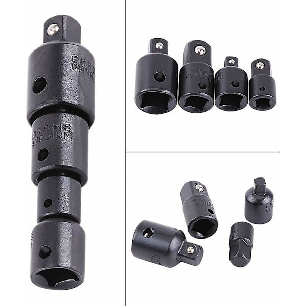 Sokkelsett Sett med 4 stk Øker og Reduser Adaptere 1/2\", 3/8\", 1/4\" for Sokler til Skiftenøkler