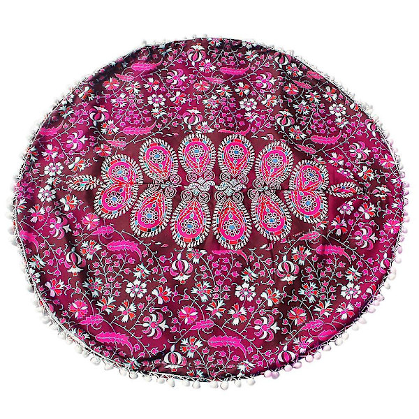Stor Mandala Golvkudde Rund Bohemisk Meditationskudde Överkast Ottoman Puff