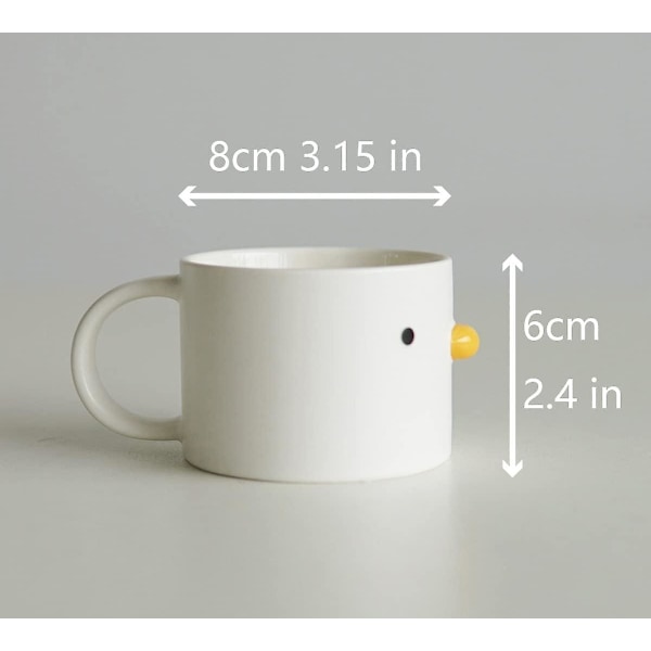 Morsom kylling kaffekopp, håndlaget glasert andemugg, sikker keramisk melke latte krus, 210 ml beste gaver.