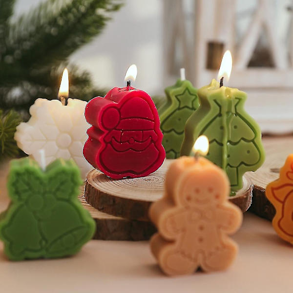 Dinohhi 1 Ask Julgranar Santa Claus Snögubbe Multifunktionella Målade Tallkottar Dekoration Ljus