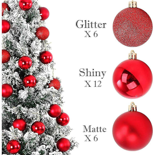 24 mini julgranskulor, krossäkra små julgranskulor för julgran (guld)On