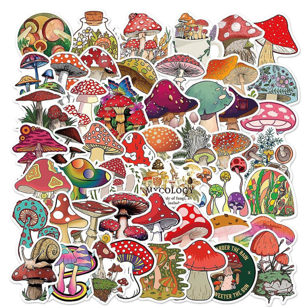 50 söta tecknade svampgraffiti-klistermärken för DIY-dekoration