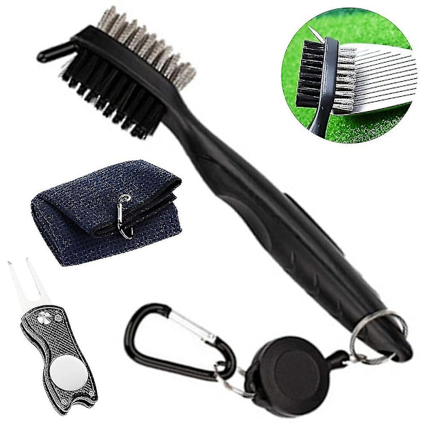 Golftillbehör Presentset Mikrofiber Våffelmönster Golfhandduk | Klubb Spårrengöringsborste