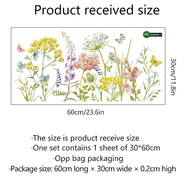 En uppsättning väggdekaler blommor växter fjärilar dekorativa väggdekaler för vardagsrum sovrum kontor vägg växtdekaler