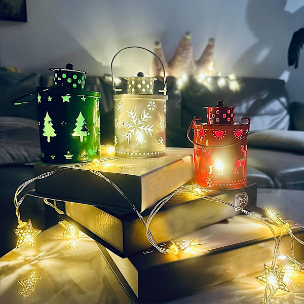 Julgran Ljus LED Liten Lykta Elektroniskt Ljus Kreativ Semester Dekoration Ornament (grön)