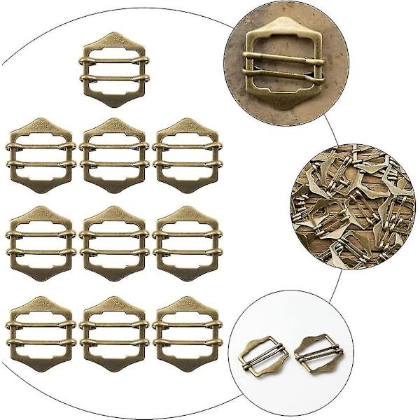 Metalljusterare Spännen Spänne: Kostym Väst Spännen Slider Rem Justerare Rullstift Spännen För Bälte Väskor DIY Tillbehör(10st, Grön Brons Färg)