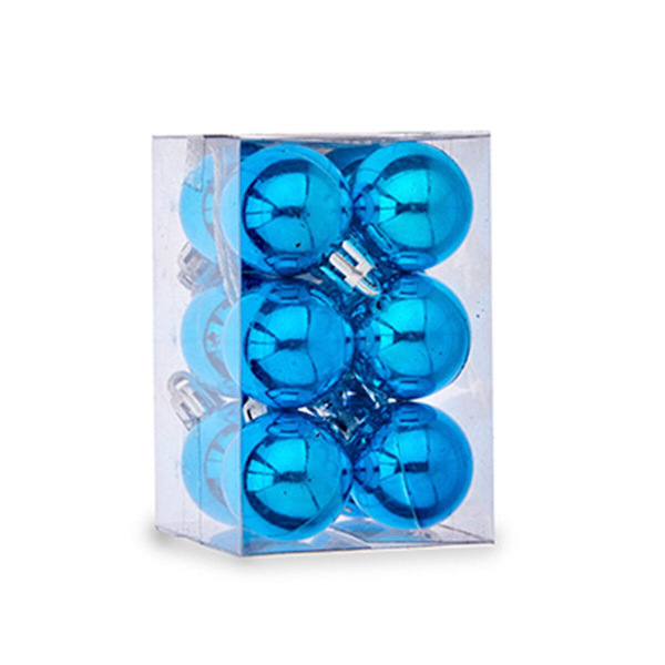 Set med julgranskulor Ø 3 cm Blå Plast 12 x 6 x 6 cm (12 stycken)