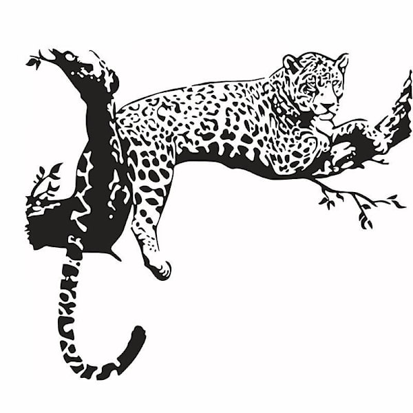 En uppsättning leopardväggdekaler väggklistermärke väggdekoration för vardagsrum, sovrum, kök, badrum