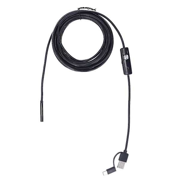 Endoskopkamera Mobiltelefon PC USB Typ C 3 i 1 för Android med LED-ljus för bil 5 meter hård tråd 5,5 mm