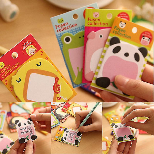 8 kpl Eläin Kissa Panda Söpö Kawaii Liimamuistilaput Muistilappu Koulutarvikkeet