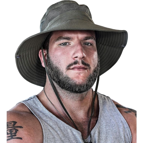 Fiskehatte og jagthatte med solbeskyttelsesfunktion, Senior Upf 50+ hatte til mænd og kvinder $ Solhatte Strandfiskehatte, behagelige, åndbare