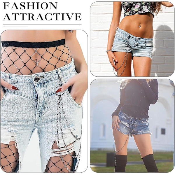 3 stk. Jeans Chains Wallet Chain Pocket Chain Belt Chains Hip Hop Pants Chain