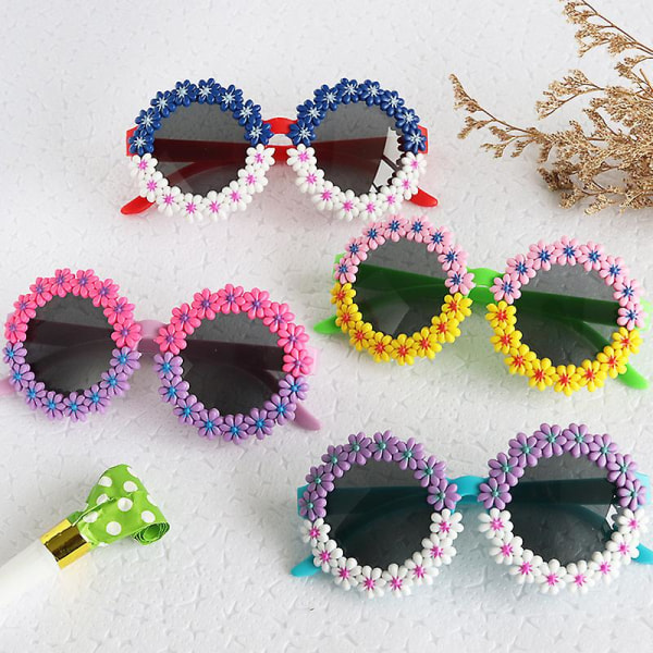 Dame Daisy Round Party Solbriller Flower Shape Eyewear Funny Solbriller Party