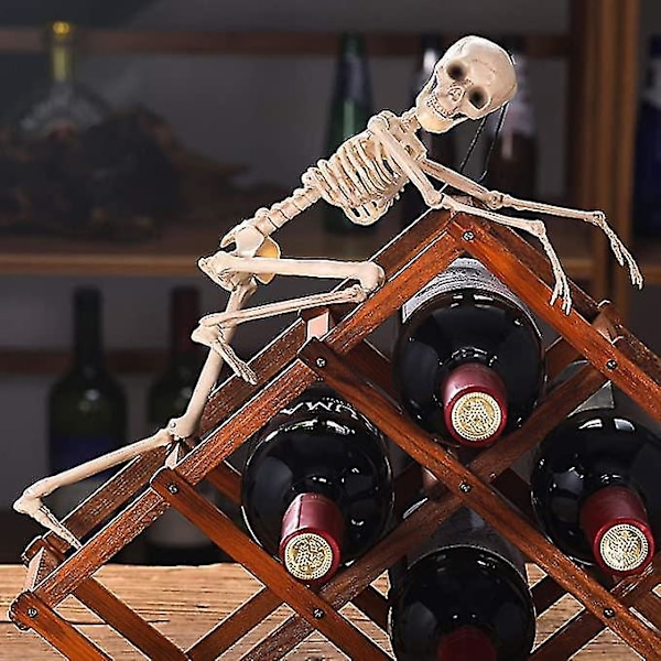 2-pak 15,75 tommers Halloween-skjelett med bevegelige ledd - Full kropp, posérbar Halloween-skjelett-leketøy for Halloween-dekorasjon