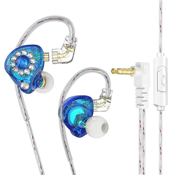 Hörlurar Över-öron Hörlurar Hörlurar 11mm PET Komposit Membran Dynamiska Hörlurar 3.5mm Blå med Mikrofon