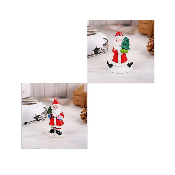 2 st Creative Jultomte Sittande Håller Julgran Hemhängande Juldekoration Resin C